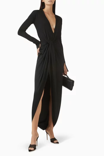 Knot-front Gown in Jersey