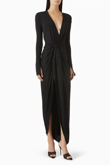 Knot-front Gown in Jersey