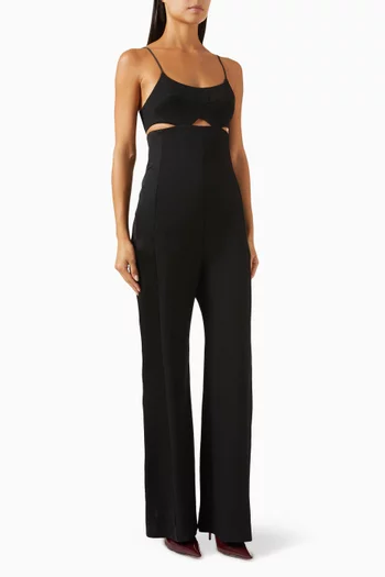 Cut-out Cami Jumpsuit in Wool Blend
