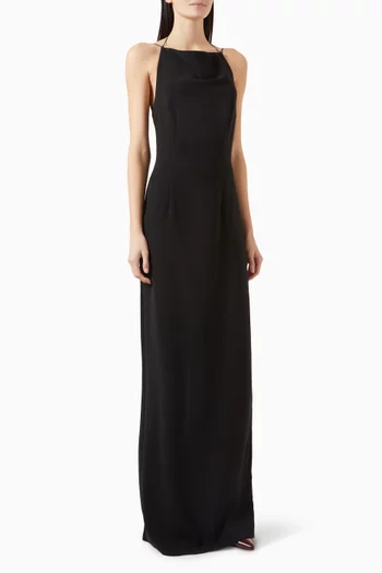 Hebe Open-back Gown in Crepe