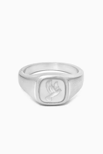 Dove Cameo Ring in Sterling Silver