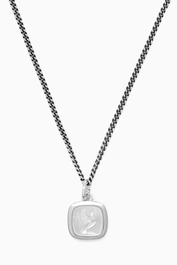 Dove Cameo Necklace in Sterling Silver