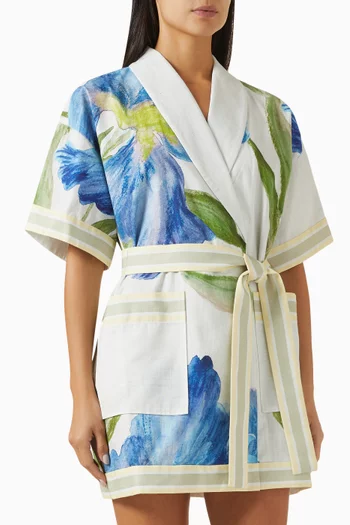 Greer Wrap Dress in Linen