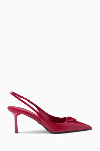 Décolleté 55 Slingback Pumps in Patent Saffiano Leather