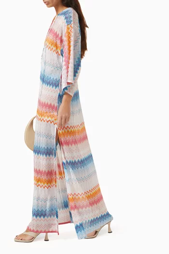 Chevron-print Cover-up Maxi Dress
