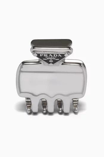 مشبك شعر بتصميم مثلث بشعار الماركة معدن