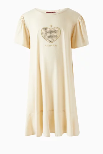 Heart T-shirt Dress in Viscose