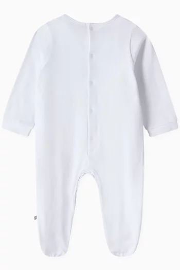 Logo Print Onesie in Cotton