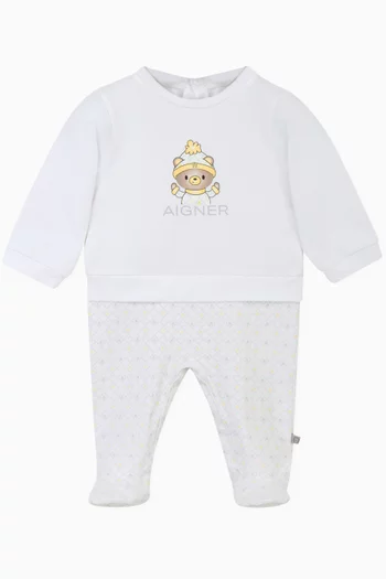 Teddy Bear Graphic Pyjama in Cotton