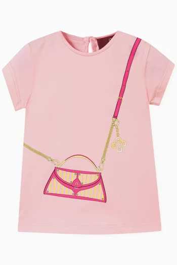 Crossbody Bag Graphic Print T-Shirt in Cotton
