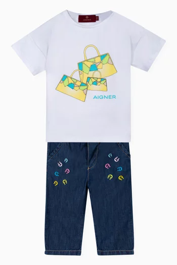 Logo-embroidered Pants in Cotton