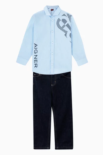 Graphic Logo-print Shirt in Cotton