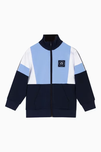Colour-block Zip Sweatshirt