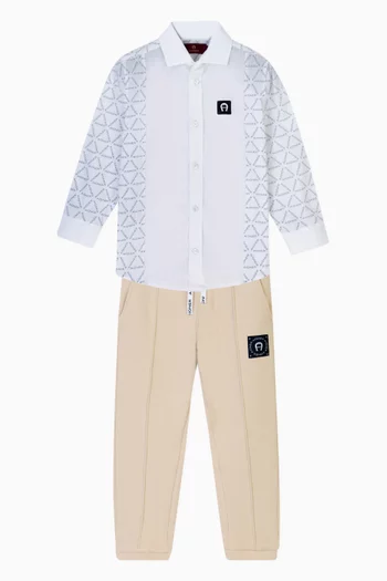 Repeated Monogram Shirt in Cotton