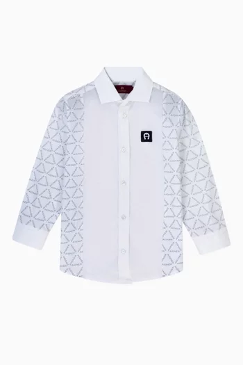 Repeated Monogram Shirt in Cotton