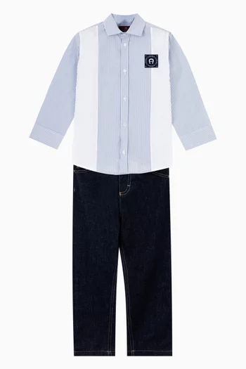 Colour-Block Shirt in Cotton