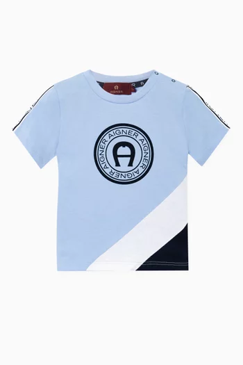 Colour-blocked Logo T-shirt in Cotton