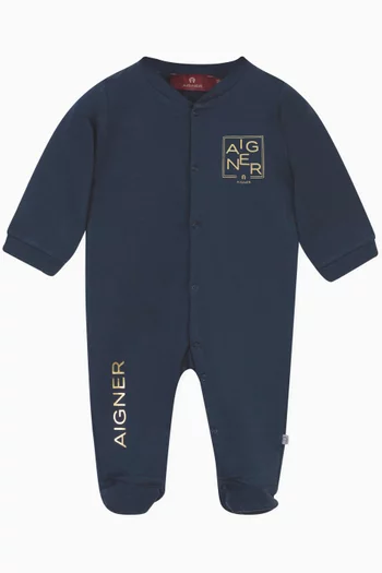 Logo Print Onesie in Cotton