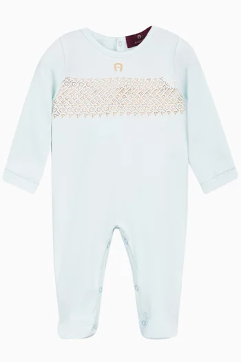 Logo-print Sleepsuit in Cotton