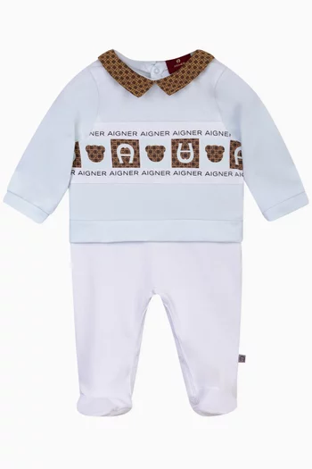 Two-tone Graphic Pyjama in Cotton