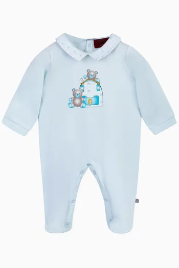 Collared Sleepsuit in Cotton