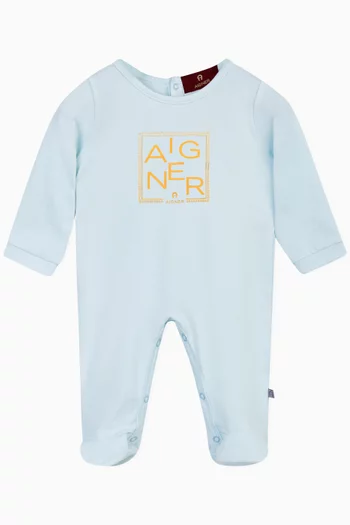 Logo-print Sleepsuit in Cotton