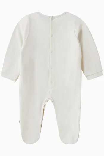 Logo-print Sleepsuit in Cotton