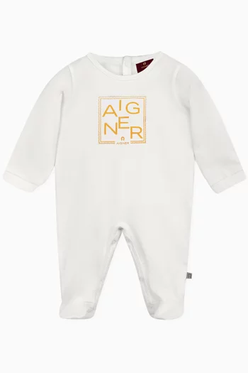 Logo-print Sleepsuit in Cotton