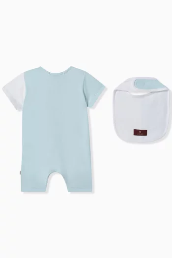 Romper & Bib Set in Cotton
