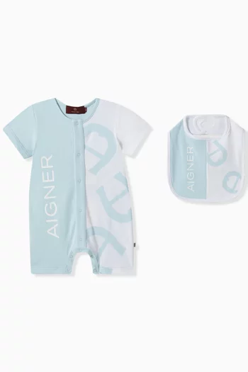 Romper & Bib Set in Cotton