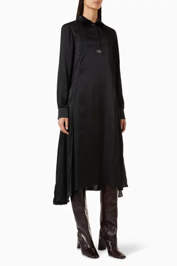Slit Midi Dress in Satin