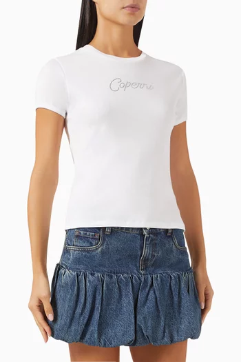 Crystal Logo T-shirt in Stretch Jersey