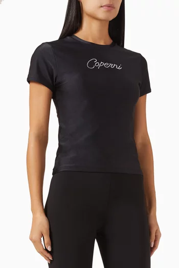 Crystal Logo T-shirt in Stretch Jersey