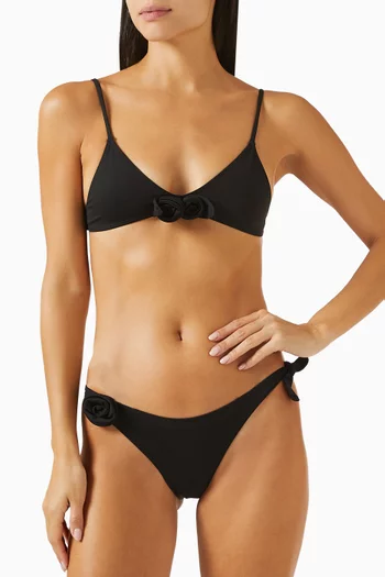 Flower Bikini Briefs in Stretch Nylon
