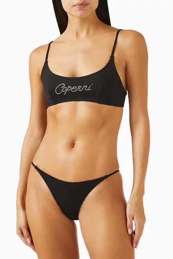 Crystal-logo Bikini Top in Nylon