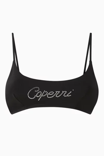 Crystal-logo Bikini Top in Nylon