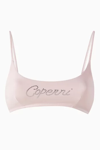 Crystal-logo Bikini Top in Nylon