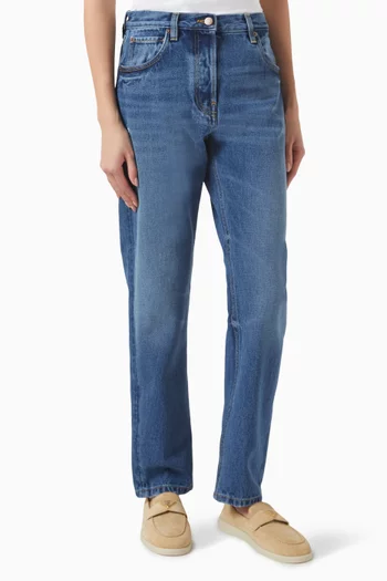 Relaxed Straight-leg Jeans in Cotton-denim