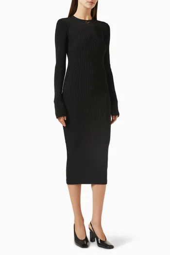 Rib-knit Midi Dress in Jersey