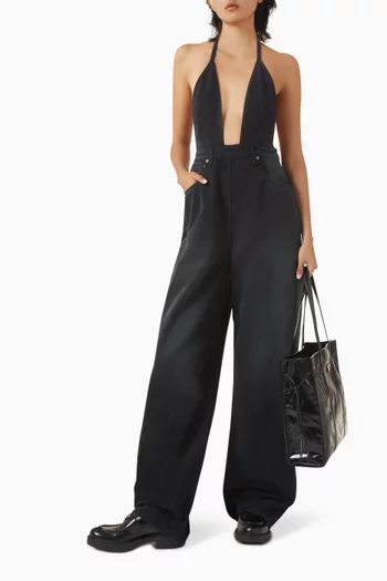 Open-back Jumpsuit in Denim