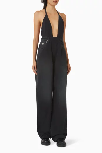 Open-back Jumpsuit in Denim