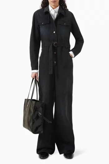 Belted Jumpsuit in Denim