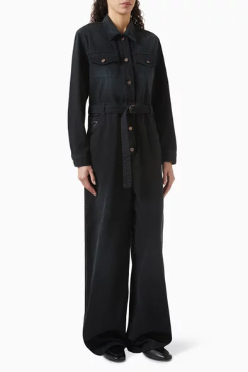 Belted Jumpsuit in Denim