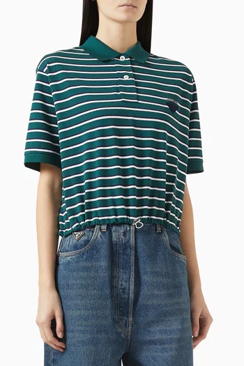 Drawstring-hem Polo Shirt in Cotton