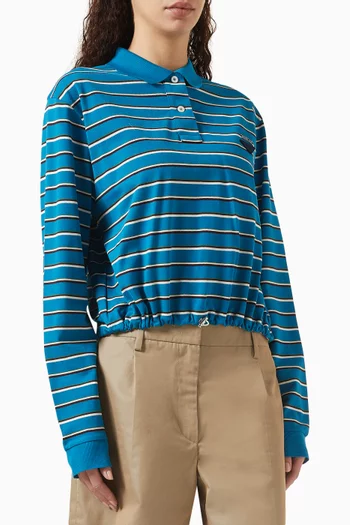 Striped Polo Shirt in Cotton Piqué