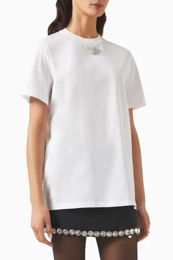 Embroidered-logo T-shirt in Jersey