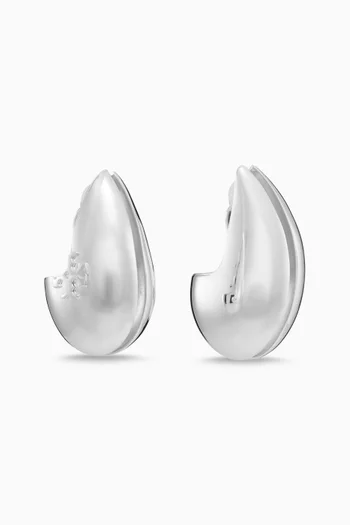 Wave Earrings in Silver-tone Brass