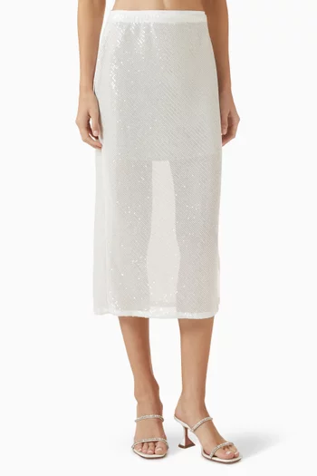 Sequin-embellished Midi Skirt