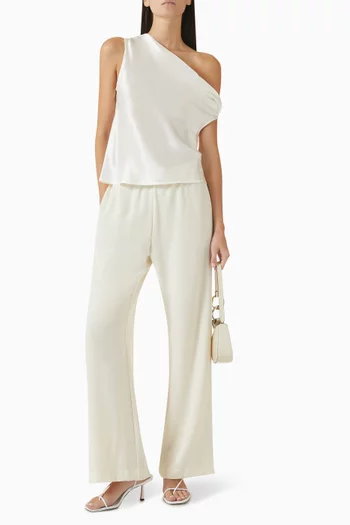 Bias-cut Off-shoulder Top in Silk