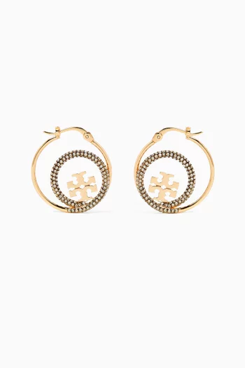 Miller Pavé Hoop Earrings in 18kt Gold-plated Brass